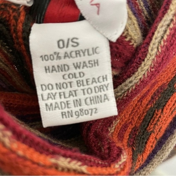 Big Buddha Pancho Sweater Multicolored One size Boho Cowl Neck - Picture 5 of 5